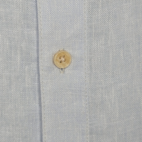 Ben Sherman Mens Modern Classic Fit Linen Blend Button Up Shirt Size Small - Picture 4 of 11